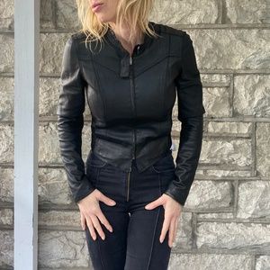 Elaine Kim Leather Moto Jacket